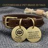 Personalized Deep Engraved Pet ID Tag | Double-Sided Copper & Brass Nameplate
