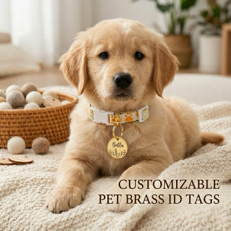 Snuggle Snout™ Signature Deep-Engraved Pet ID Tag - Solid Brass & Copper - Double-Sided Lifetime Durability