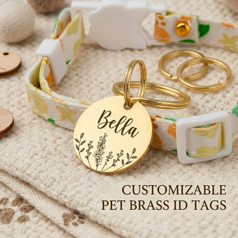 Snuggle Snout™ Signature Deep-Engraved Pet ID Tag - Solid Brass & Copper - Double-Sided Lifetime Durability