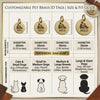 Personalized Solid Brass Pet ID Tag ✨ Deep Engraved & Rust-Proof Dog Tag | Custom Nameplate for Dogs & Cats | Durable & Aesthetic Pet Accessory