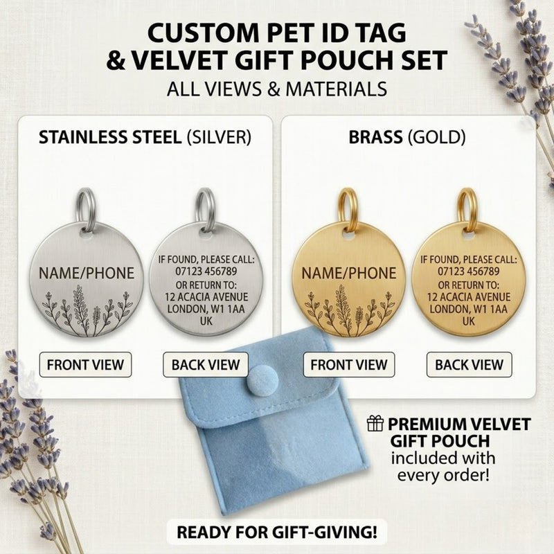 Snuggle Snout™ Signature Deep-Engraved Pet ID Tag - Solid Brass & Copper - Double-Sided Lifetime Durability