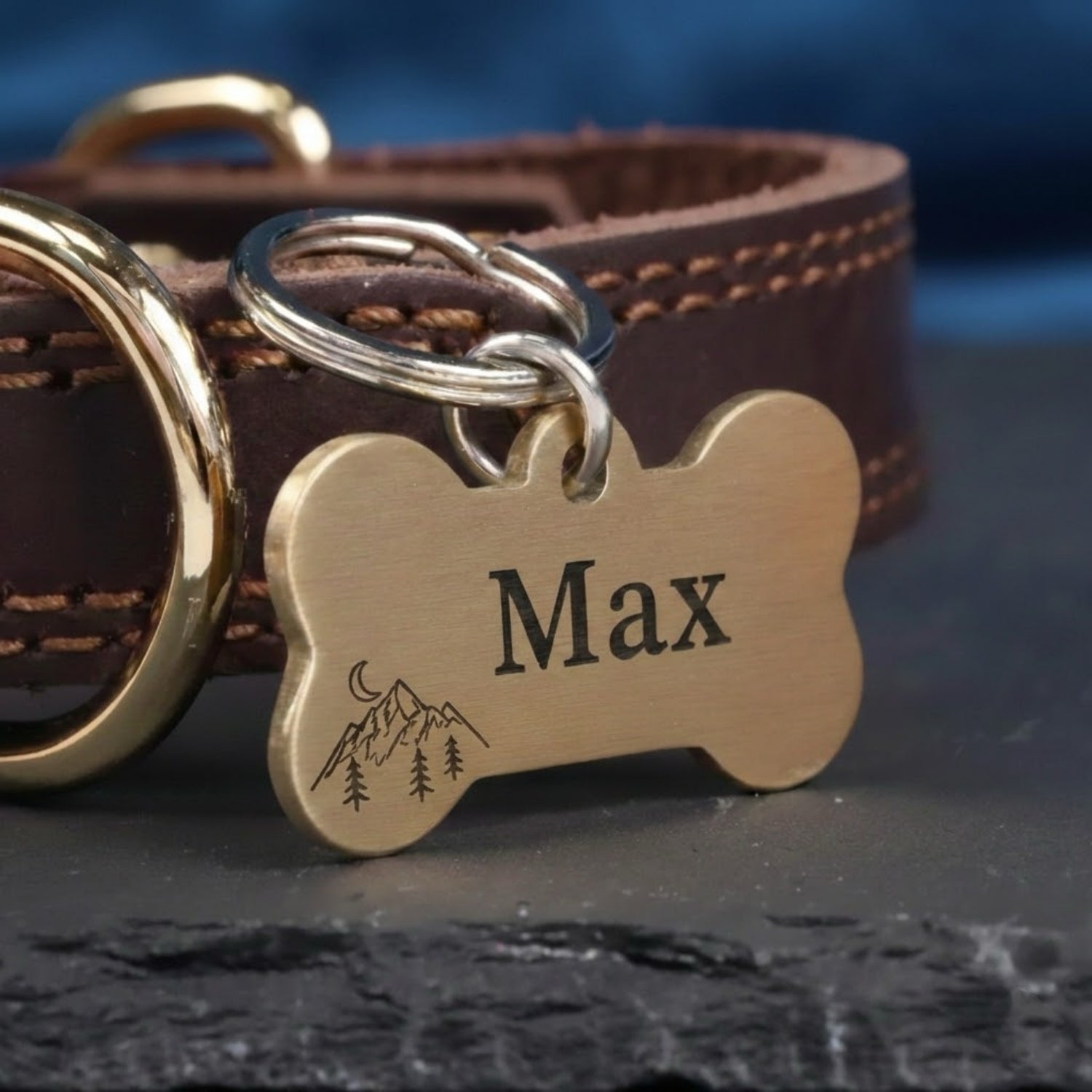 Personalised Deep Engraved Pet ID Tag | Solid 3mm Brass Dog Tag | Bespoke Artisan Series | Snuggle Snout